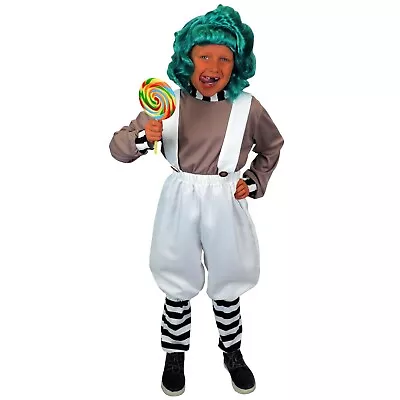 Oompa Loompa Costume Child Charlie Chocolate Factory Shirt Overalls Leg Warmers • $49.95