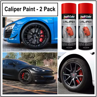 2PK Red Brake Caliper Spray Paint Drum Valve Cover Engine High Temp Coating Cans • $48.45
