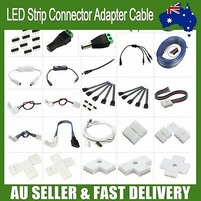 $7.66 • Buy LED Strip Connector Adapter Cable Clip Solderless 3528 5050 5630 3014 RGB AU