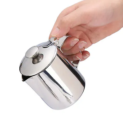 AU (350ml)Stainless Steel Coffee Cup Mug Milk Frothing Pitcher Jug With Lid F DT • £11.78