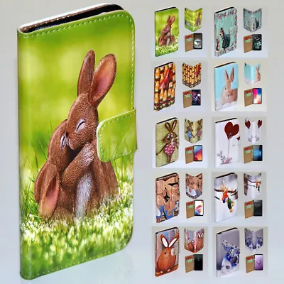 $13.98 • Buy For Sony Xperia Series - Easter Bunny Theme Print Wallet Mobile Phone Case Cover
