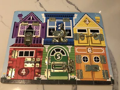 Melissa & Doug Latches & Locks Board Puzzle For Ages 3+ Learning Motor Skills • $15