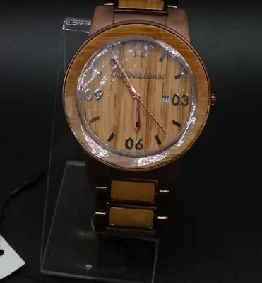 SI1058	Retro Men's Nixon Wood Grain The Rotolog Quartz Watch ~ Working • $225