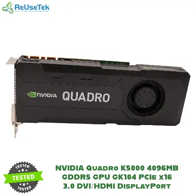 NVIDIA Quadro K5000 4096MB GDDR5 GPU GK104 PCIe X16 3.0 DVI/HDMI DisplayPort • $67.89