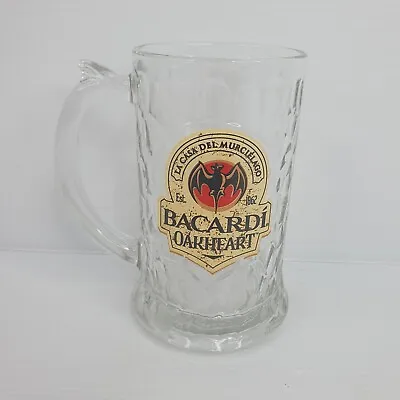 Vintage Bacardi Oakheart Rum 325ml Patterned Glass Stein With Handle La Casa Del • $38.82