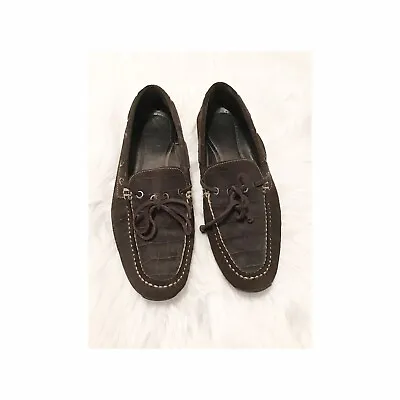 Martin Dingman Loafers Mens Dark Brown Slip On Suede Size 8.5 Croc • $25