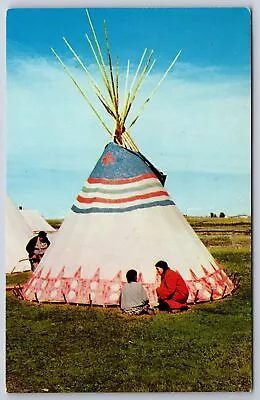 Browning Montana~Plains Indian Museum~Blackfeet Tepee~1950s Postcard • $13