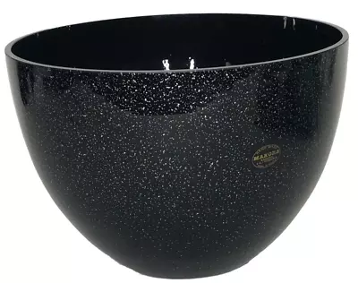Makora Krosno Art Glass Bowl Dark Purple Silver White Flecks Handmade In Poland • $35.80