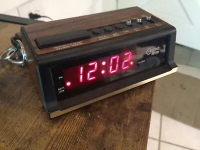 Vintage 1980's Cosmo Time Wood Grain Alarm Clock Model E909 WORKING • $9