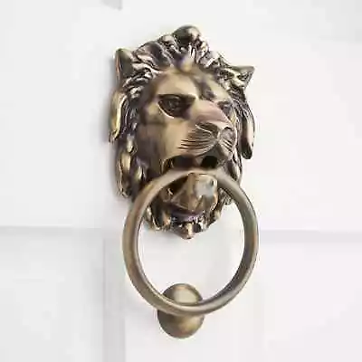 Signature Hardware Large Brass Lion Door Knocker - Antique Brass • $75