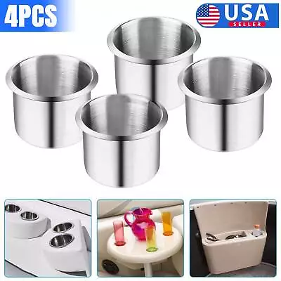 4PCS Stainless Steel Cup Drink Holders Mount For Car Truck Marine Boat Camper RV • $13.48