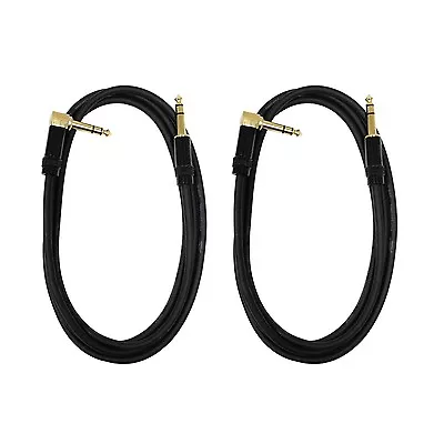 Audio2000's E26125P2 25 Ft 1/4  TRS Right Angle To 1/4  TRS Cable (2 Pack) • $28.99