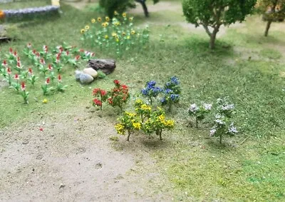 MP SCENERY 12 Flower Trees N Gauge Flowering Plants Railroad Farm Layout N Scale • $7.90