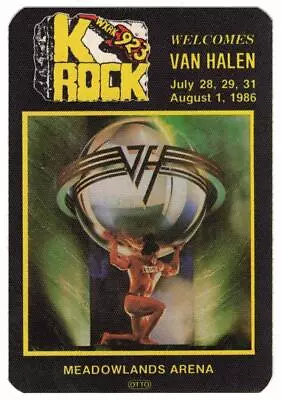 Van Halen 1986 Meadowlands Arena 92.3 K- Rock Radio Station Promo Cloth Sticker • $8.99