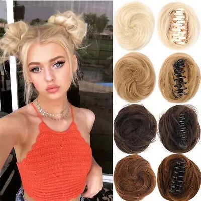 Clip Hair Bun Extensions Hairpieces Space Buns Piece Updo Hair Piece Messy Bun • £5.22