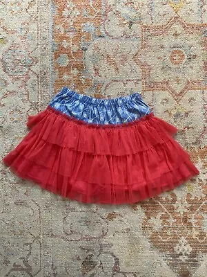 NWOT Matilda Jane Friends Forever Amber Tulle Skirt Girls Coral Pink Red Sz 10 • $14