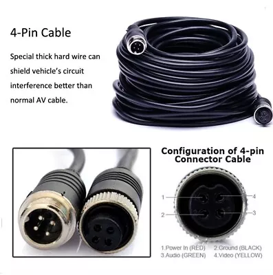 4Pin Aviation Extension Cable For Rear View Backup Camera Trailer Caravan Truck • $7.32