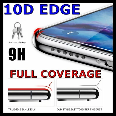 $4.75 • Buy 10D FULL COVER Tempered Glass Screen Protector For Apple IPhone 5s SE 6 7 8 X 11
