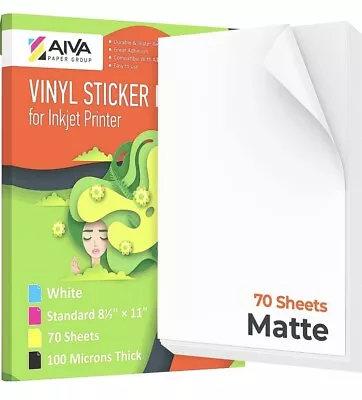 Printable Vinyl Sticker Paper Waterproof Decal Paper For Inkjet Printer 70 Sheet • $30.99