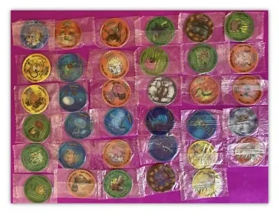 Retro Pokemon Tazos 2001 - Vintage- Walkers Tazo/Pogs -X 35 SEALED Full Set Rare • £65