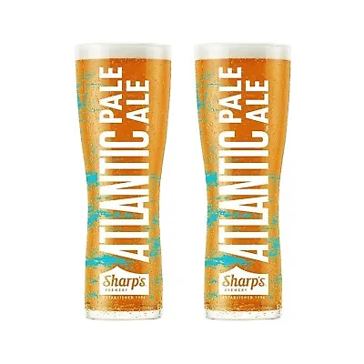 Sharp's Atlantic Pale Ale X 2 Nucleated Pint Glases Brand New 20oz • £9.55