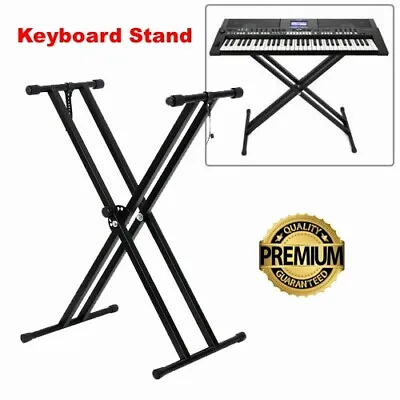 £15.99 • Buy Double Braced Keyboard Stand Adjustable Height Music Piano X Frame Stand Black
