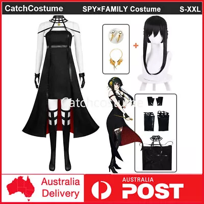 Anime SPY×FAMILY Yor Forger Cosplay Costume Dress With Wig Halloween Full Outfit • $52.19