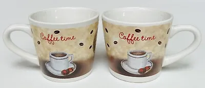 Set Of 2 V & S Housewares Small  Coffee Time  6 Oz. Espresso Cappuccino Cups • £11.39