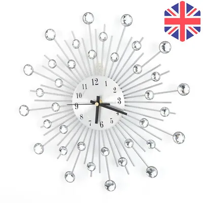 £15.85 • Buy Modern Walled Clock Fashion Luxury Art Metal Round Clock For Living Room Decor
