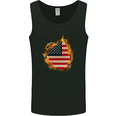 £9.49 • Buy The Stars & Stripes American Flag Fire USA Mens Vest Tank Top