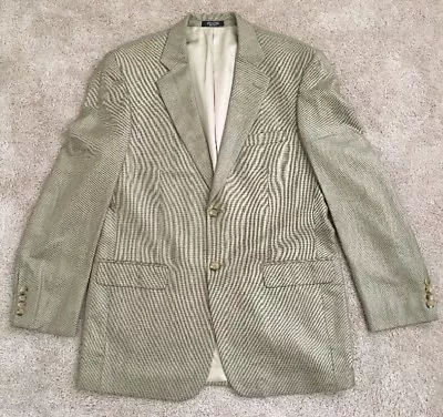 Stafford Beige Men's 2 Button Silk Wool Sport Coat Blazer Jacket 42l • $34.99