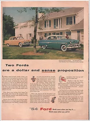 1954 Ford Automobile Cars Vehicle Vintage Original Magazine Print Ad • $7.96