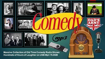 MASSIVE COLLECTION OF OLD TIME RADIO COMEDY SHOWS  80+ GB OF MP3's ON USB • £19.99