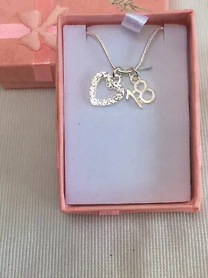 18th Birthday Gift Necklace Milestone Key Charm Gift Boxed Handmade FREEPOST  • £4.79