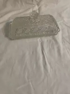 Vintage Avon Clear Crystal Covered Butter Dish Crystalucent Cape Cod Waves • $24.99