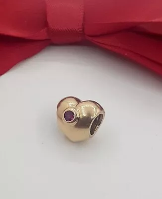 $569 • Buy Authentic Pandora 14ct Solid Gold RUBY Heart 750294RU W Rubies Box & Bag 