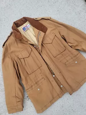 Vintage Work Jacket Beautiful Duck Canvas Lined Made In Usa 1980s Corduroy  • $29.50