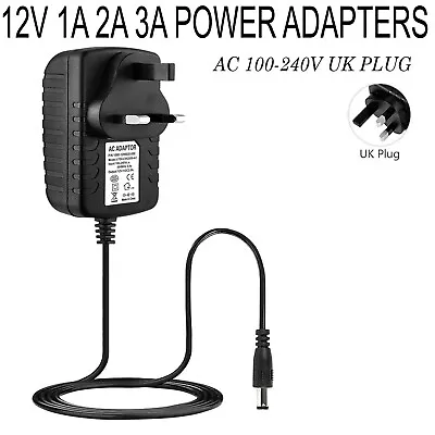 12V 1A 2A AC/DC UK Power Supply Adapter Safety Charger For LED Strip CCTV Camera • £6.94