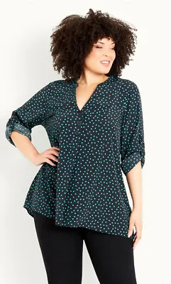 $14.99 • Buy Evans By City Chic Ladies 3 Button Long Sleeve Blouse Top Size 16 Colour Heart