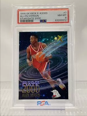 Allen Iverson 1996-97 Skybox E-x2000 Star Date 2000 Rookie Rc Psa 8 Q1518 • $1.25