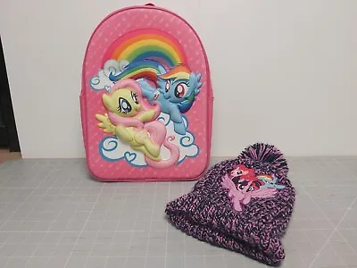 My Little Pony Embossed Backpack And Wool Hat Rucksack School Bag Bundle • £9.99