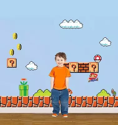 Super Mario Bros Scene Wall Stickers Decal Kids Bedroom Decor Art Mural FS • $24.37