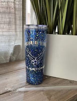 Proud Air Force Mom Tumbler. Double Walled Snowglobe Tumbler • $29.99