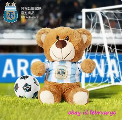 World Cup Argentina Jersey Bear Baby Comfort Doll Messi Fan Gifts New Perfect • $50.99