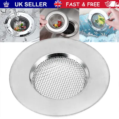Drain Cover Sink Hair Stainless Strainer Trap Catcher Tub Basin For Kitchen/Bath • £5.68
