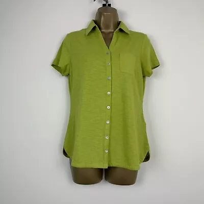 Mistral Shirt Top Lime Green Organic Cotton Jersey Short Sleeve Women New 8 - 12 • £5