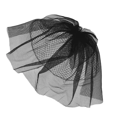  Mesh Bridal Veil Bridesmaid Funeral For Women Black Birdcage • £9.18