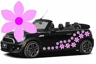 32 Baby Pink & Pink April Flower Car Decals Camper Van Sticker Window Stickers • £4.50