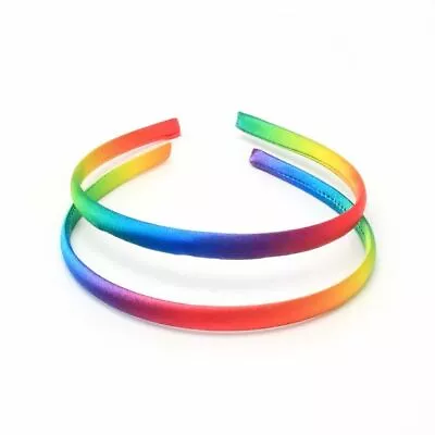 £2.99 • Buy 2 Alice Bands Pastel Rainbow Satin 1cm Headband Hair Band Childrens Girls Kids