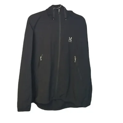 Haglofs Black Hooded Insulated Soft Shell Jacket Mens XL Sweden • $119.99